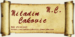 Miladin Caković vizit kartica